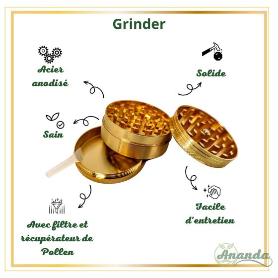 caractéristique grinder or ananda